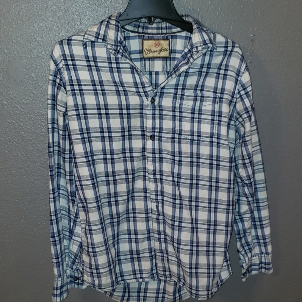 Wrangler plaid flannel mens